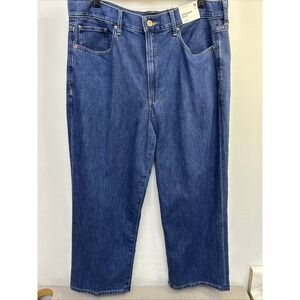 Express Jeans, Denim Wide Leg Pants, Cropped, Womans Size 14 Med. Wash, NWT